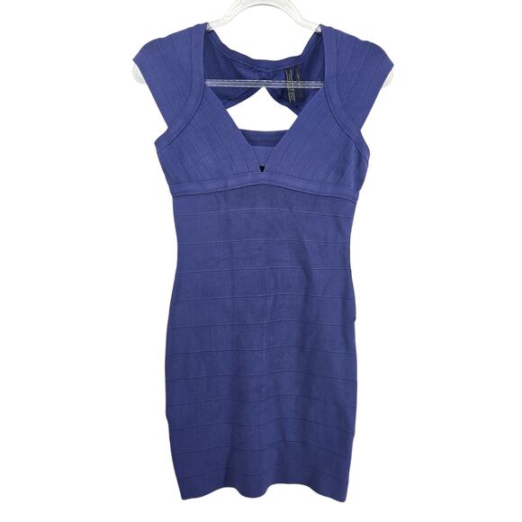 Y2K Guess Los Angeles Blue Bodycon Bandage Dress Size MD Party Hoco Wedding - Picture 1 of 10